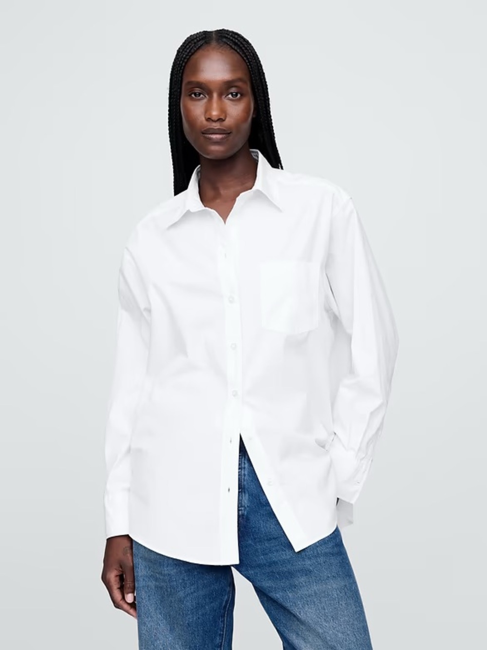 GAP Classic White Perfect Shirt 80s Superfine Poplin Button-Down Shirt S